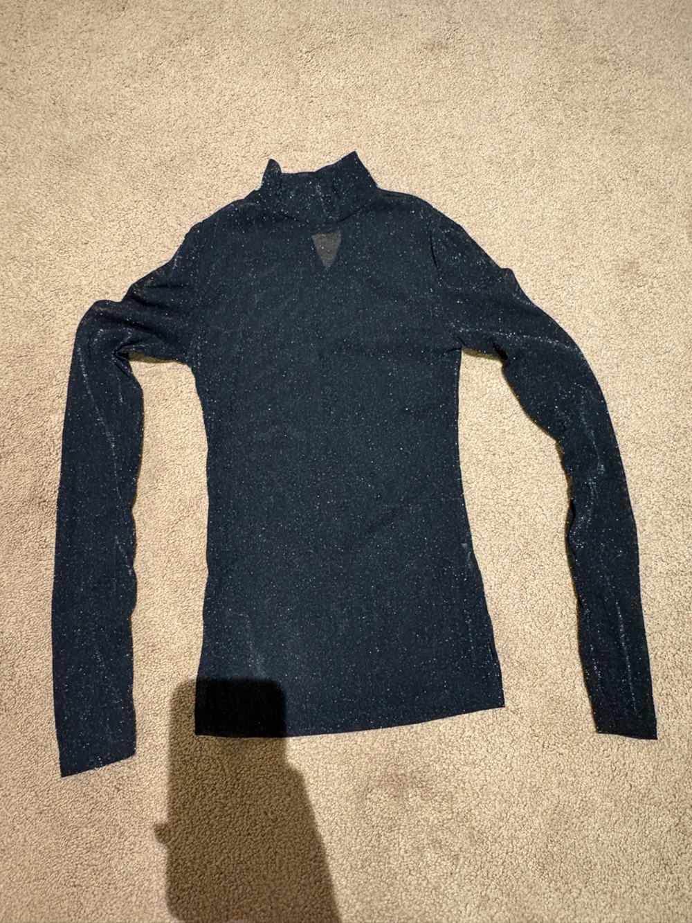 Dynamite Black Sparkle turtle neck, sheer Long Sleeve size xs